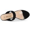 Allegra K Women's Black Slide Mule Sandals with Clear Strap Block Heel, Size 25.5cm