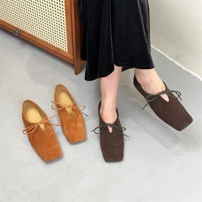 Туфли-лоферы с квадратным носком из матовой коровьей кожи, универсальные, ручной работы, со шнуровкой, из натуральной кожи, женские туфли на плоской подошве