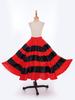 Kids Girls Spanish Dance Performance Skirt: Red Black Contrast Color Tiered Ruffles Wide Hemline Satin for Flamenco Ballroom Costume