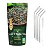 Organic Green Tea and Whole Rice Genmaicha 100 G + 4 Stainless Steel Straws