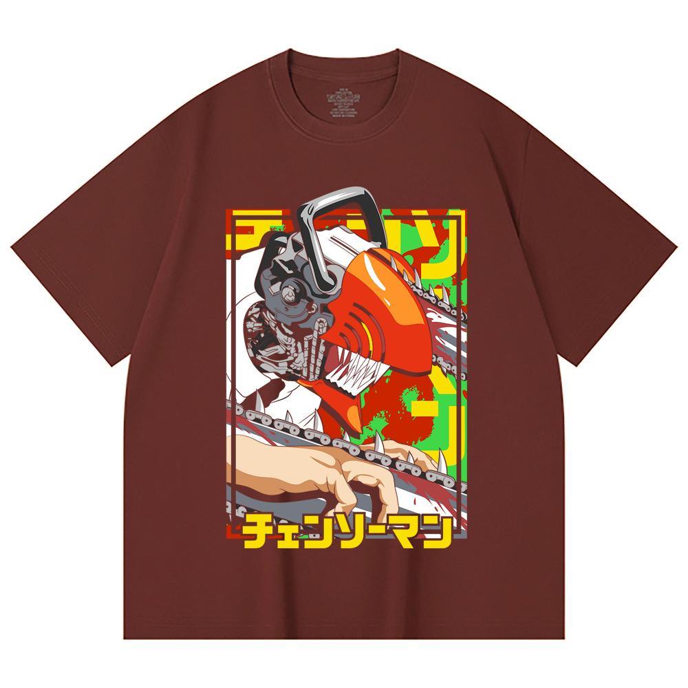 230 Gsm 100% Cotton Chainsaw Man V5 Denji Print Unisex Heavy Cotton T Shirt