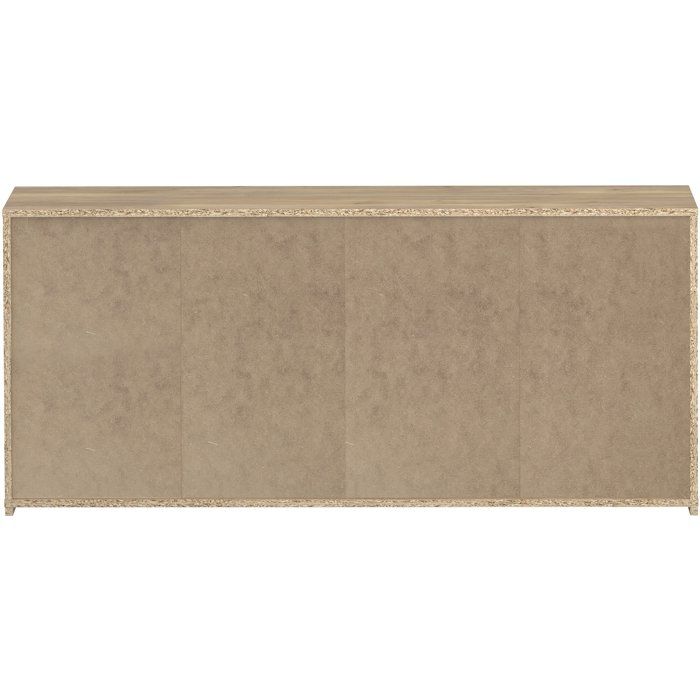 Buffet - POEM - Sable / Chêne - 3 portes - 3 tiroirs - 203,9 x 42 x 91 cm