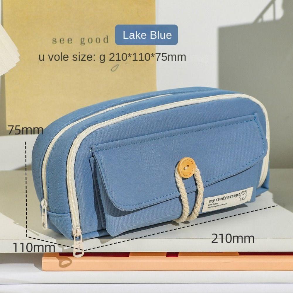 Fabric Stationery Case Multi-function Cosmetic Pouch New Pencil Bag Student School Supplies