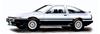 PLATZ/MONO 1/32 Scale Automobile Kit Toyota Sprinter Trueno AE86 High-Tech Two-Tone (White & Black) Pre-Colored Plastic Model Kit MN01