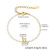 Ins 18K Gold Plated Stainless Steel  Initial Letter Tennis  Bracelet for  Women Waterproof