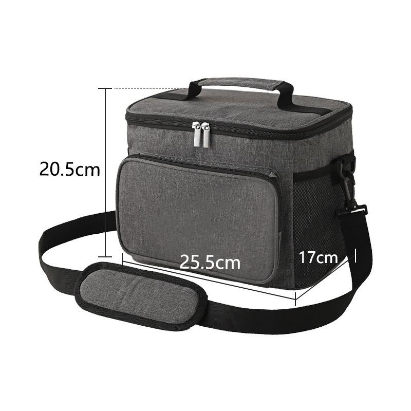 10L Thermal Insulated Lunch Bag Box with Ice Pack Cooler Handbag Crossbody Shoulder Tote for Picnic Camping Food