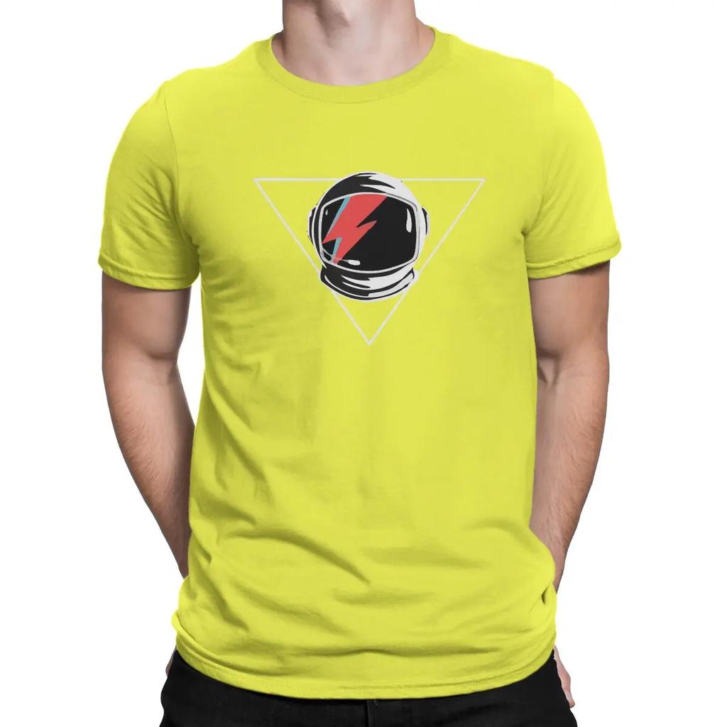 Men T-Shirts Space Vintage Cotton Tee Shirt Short Sleeve Cool Cool B-Bowie T Shirts Crewneck Clothes Unique