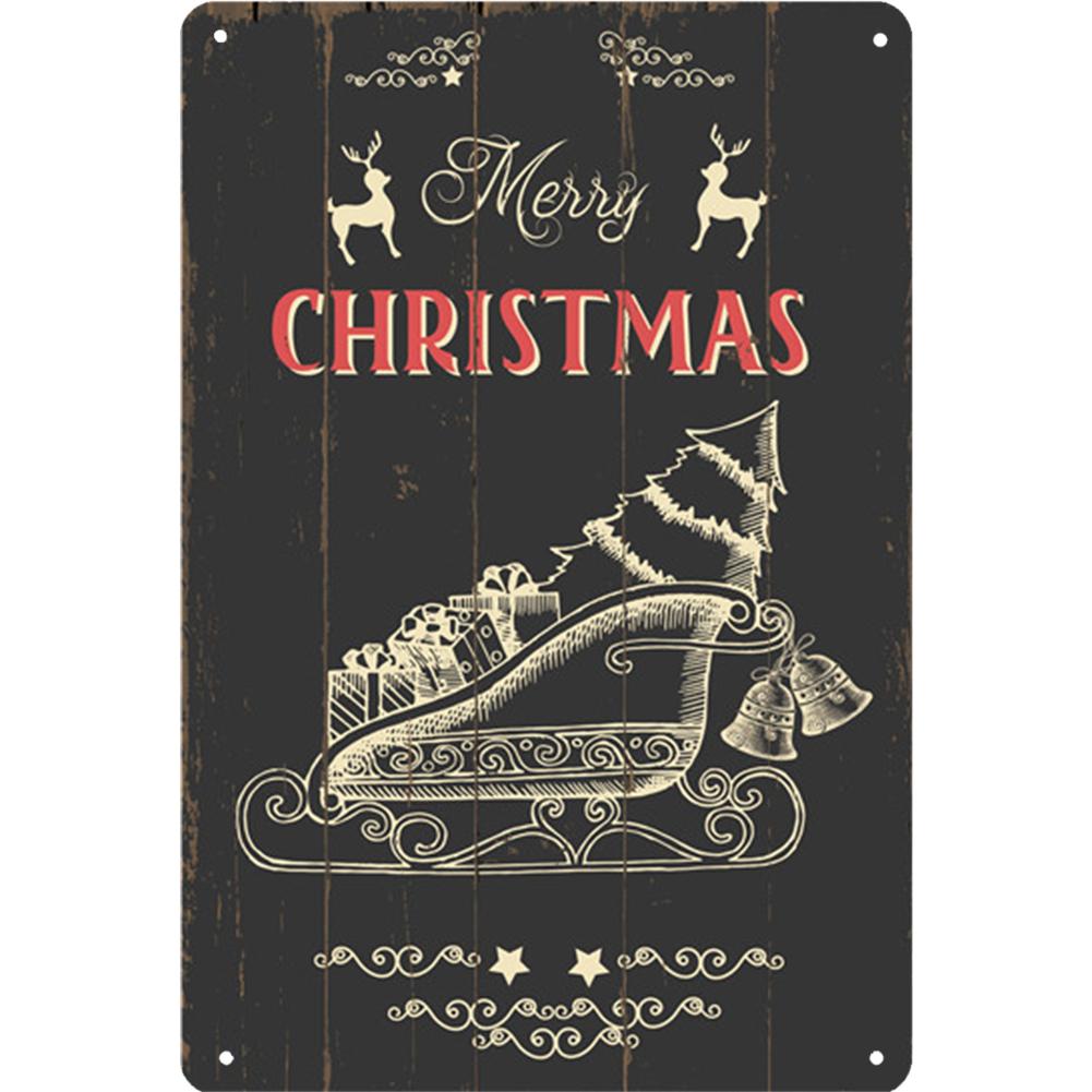 Металлическая жестяная вывеска с Рождеством, металлическая табличка с изображением лося, Санта-Клауса, железная живопись, украшение для домашнего бара, кафе, паба, настенные художественные тарелки