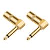 2pcs 6.35mm Plugs Solder Connectors DIY Straight Head/Elbow Solder Type Plugs for Instrument Sound Cable Termination