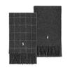 Pc0743 047 Pony Windowpane Plaid Check Reversible Fringe Muffler
