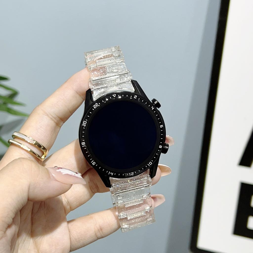 Ремешок для часов с блестками, пластиковый ремешок для Samsung Galaxy Watch 5/4, 40 мм, 44 мм, Watch5 Pro, 45 мм, Watch4, классический, 20/22 мм, Samartwatch, прозрачный ремешок