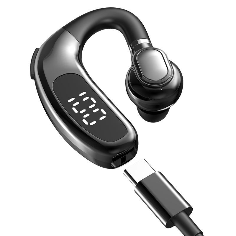 Bluetooth-гарнитура-крючок F90: Шумоподавление, Длительное время работы от аккумулятора, Цифровой дисплей для бизнеса и вождения