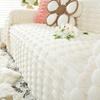 Rabbit Pile Sofa Cover Cloth Winter New Solid Color Thickened Plush Non-slip Leather Sofa Cushion Cover Scarf Full Blanket