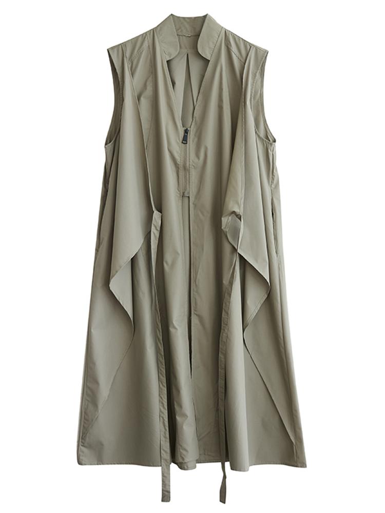 Xitao Платье-пэчворк с V-образным вырезом на молнии ZY8937