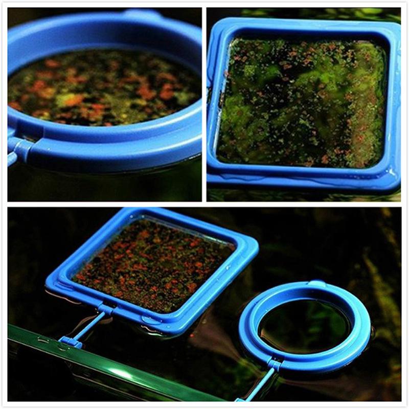 1Pc Aquarium Feed Ring Fish Tank Station Floating Food Tary Square/Circle Feeder