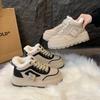 Women's Winter Platform High-Top Sneakers Warm Lace-Up Snow Boots With Fur Lined Comfortable Non-Slip Ankle Boot for Women Short Booties Walking Shoes