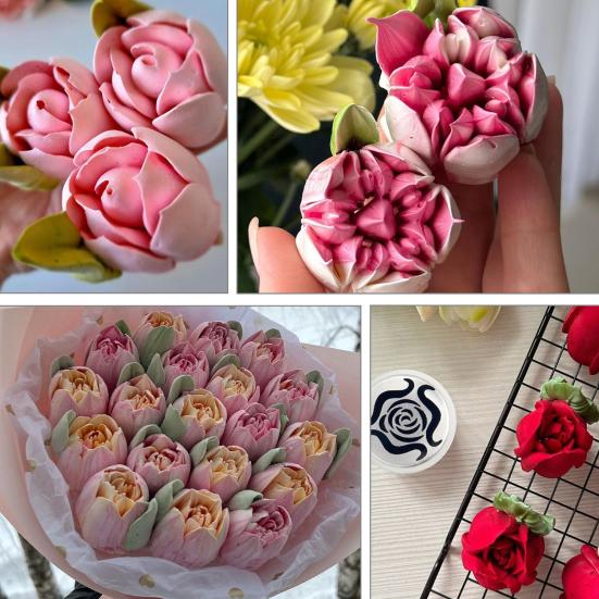 Oversized Russian Piping Tip Set Decorative Marshmallow Nozzle Stainless Steel Flower Nozzles for DIY Baking 3D Bouquets Roses And Patterns