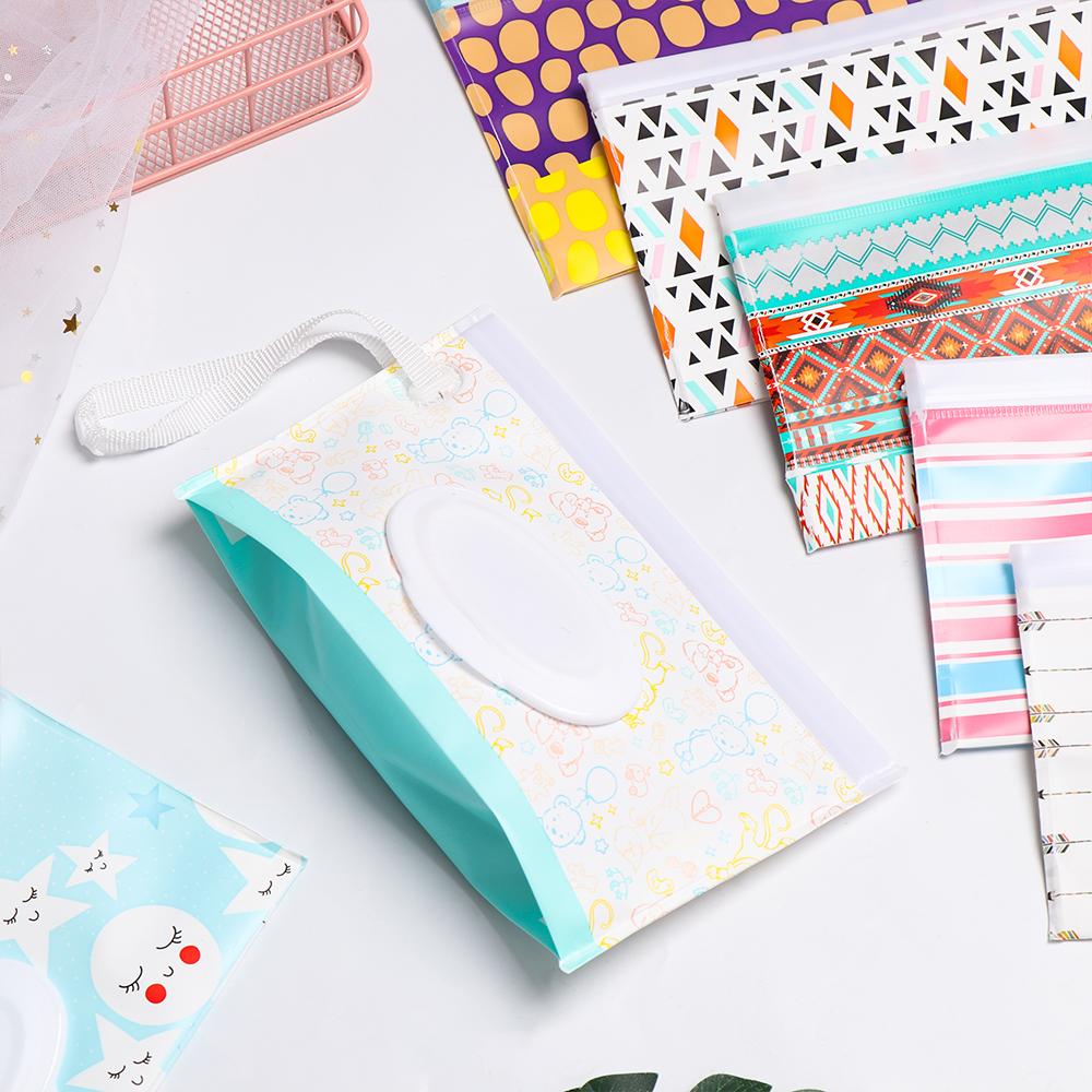 Case Portable Flip Cover Baby Product Cosmetic Pouch Wet Wipes Bag Tissue Box Stroller Accessories