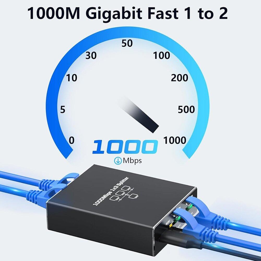 Plug and Play 1000Mbps Ethernet Splitter RJ45 Port 1 to 3 LAN Splitter High Speed Internet Splitter Cat 5/5e/6/7/8 Cable