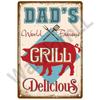 BBQ Zone Metal Sign Vintage Tin Sign Dad`s BBQ Yard Outdoor Party Decoration Plate Retro Barbecue Rules Slogan Decor Accessories