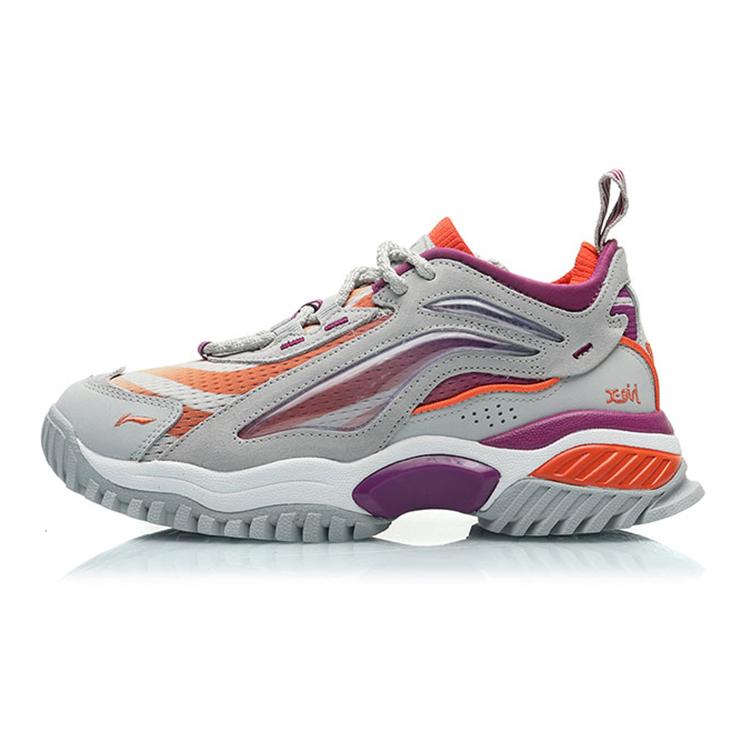 Li Ning Aurora Skywalk BAD FIVE XGIRL Низкие спортивные повседневные кроссовки Женские Микрокристаллический серый AGLP146-1