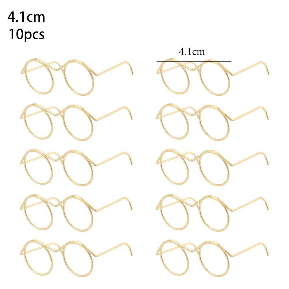 Детская игрушка сплав милые очки для куклы без линз золотые круглая оправа