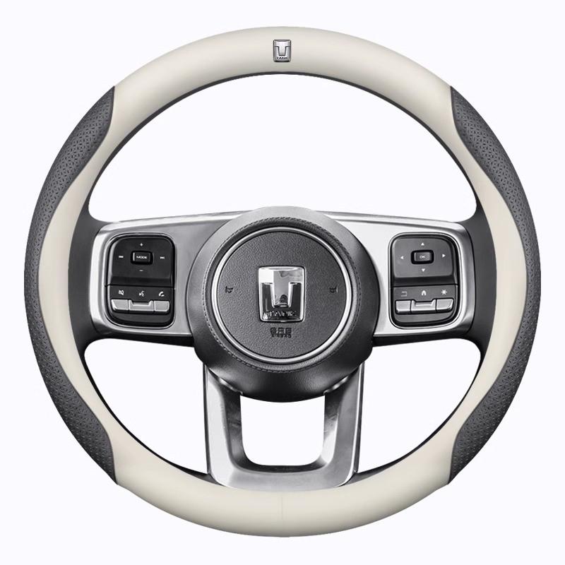 Universal Thin Leather Steering Wheel Cover Jeep Tank 300 38cm Diameter All Season Sport Style