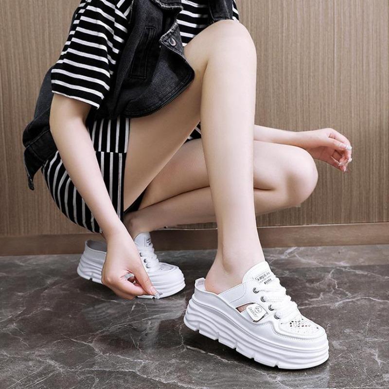 Сандалии большого размера для женщин весной и летом, новые внешние тапочки с плоской подошвой для женщин