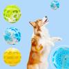 Squeaky Dog Ball Pets Rubber Chew Toy Non-Toxic Bite Resistant Fetch Ball Promotes Teeth Health for Aggressive Chewers Indoor Outdoor Fun