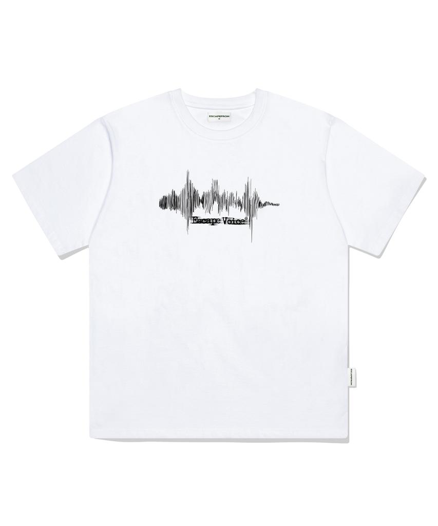 ESCAPEFROM Voice Print Oversized Short Sleeve T-Shirt White