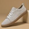 Retro Round Toe PU Suede Men's Casual Sneakers 2025 Workwear Lace-Up Shoes with Thickened Anti-Slip Sole Plus Sizes 38-45
