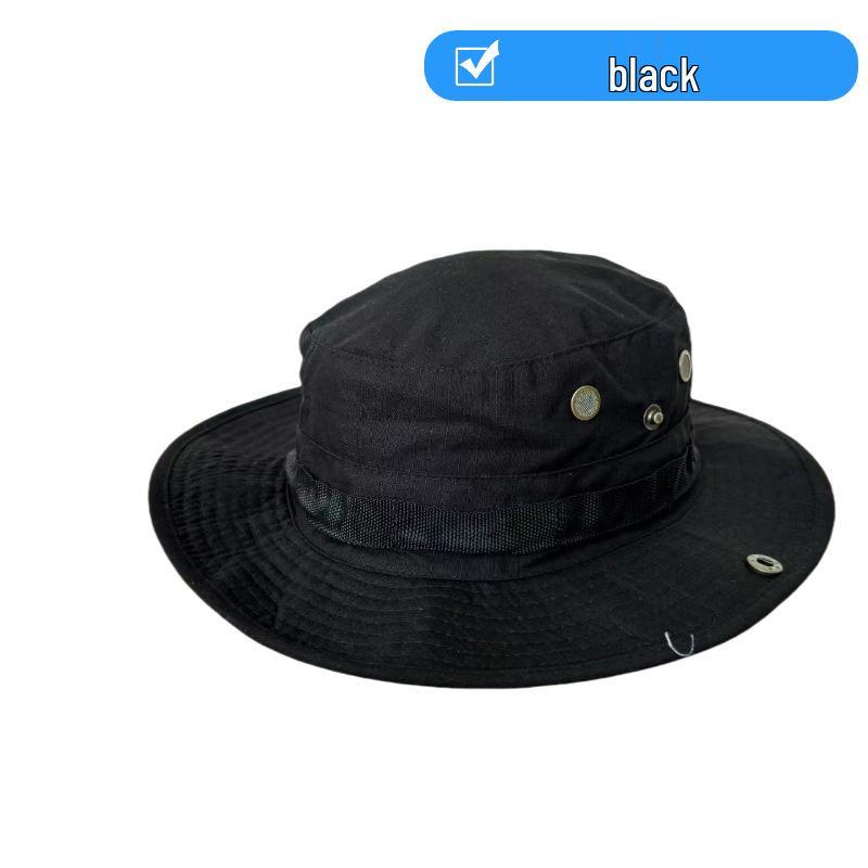 Camouflage Adjustable Outdoor Sun Hat with Chin Strap and Customizable Logo