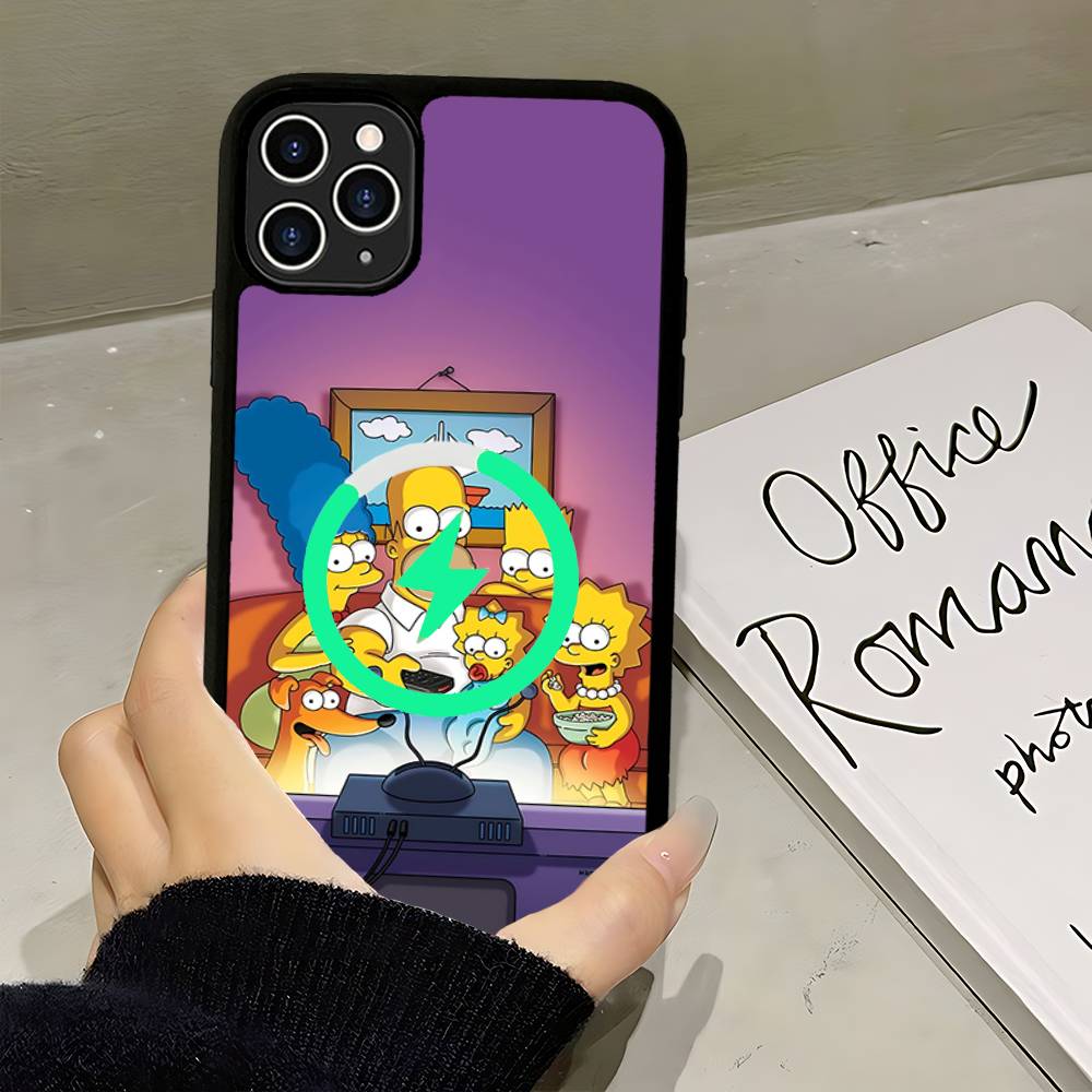 Смешной мультяшный чехол для телефона S-Simpsons Для IPhone 17 Air 16 15 14 13 12 11 Pro Max Plus Для Magsafe Беспроводная зарядка Чехол