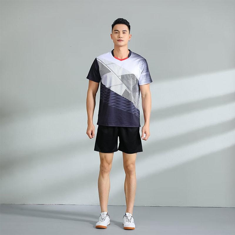 Custom Printed Badminton Sport Set Women Men Short Sleeve Top Shorts Skort Athletic Wear Breathable Bamboo Fiber
