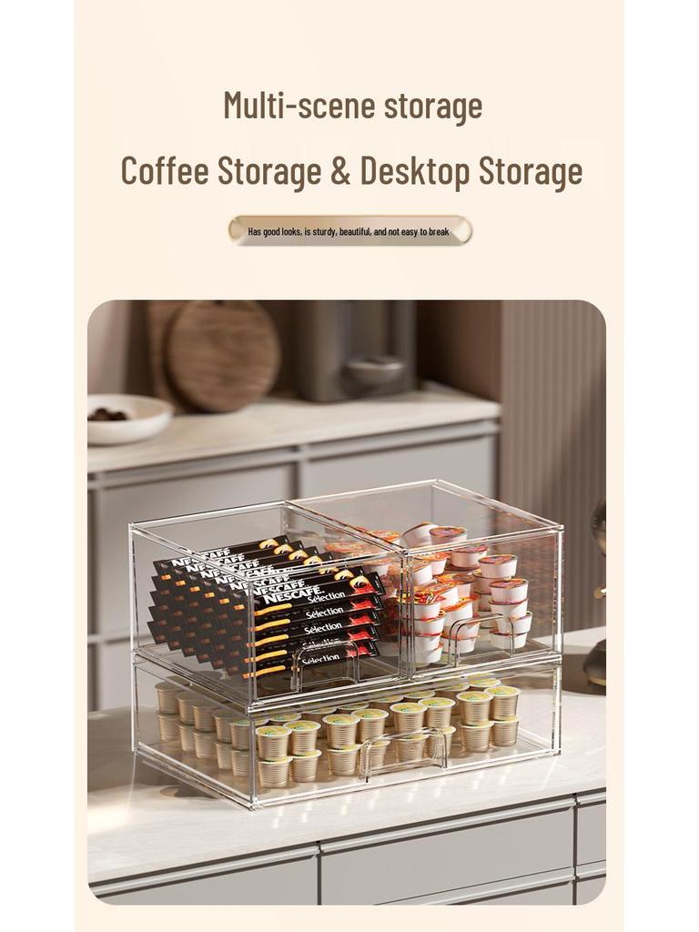 Прозрачный штабелируемый бокс для хранения косметики для помады, маски и средств по уходу за кожей