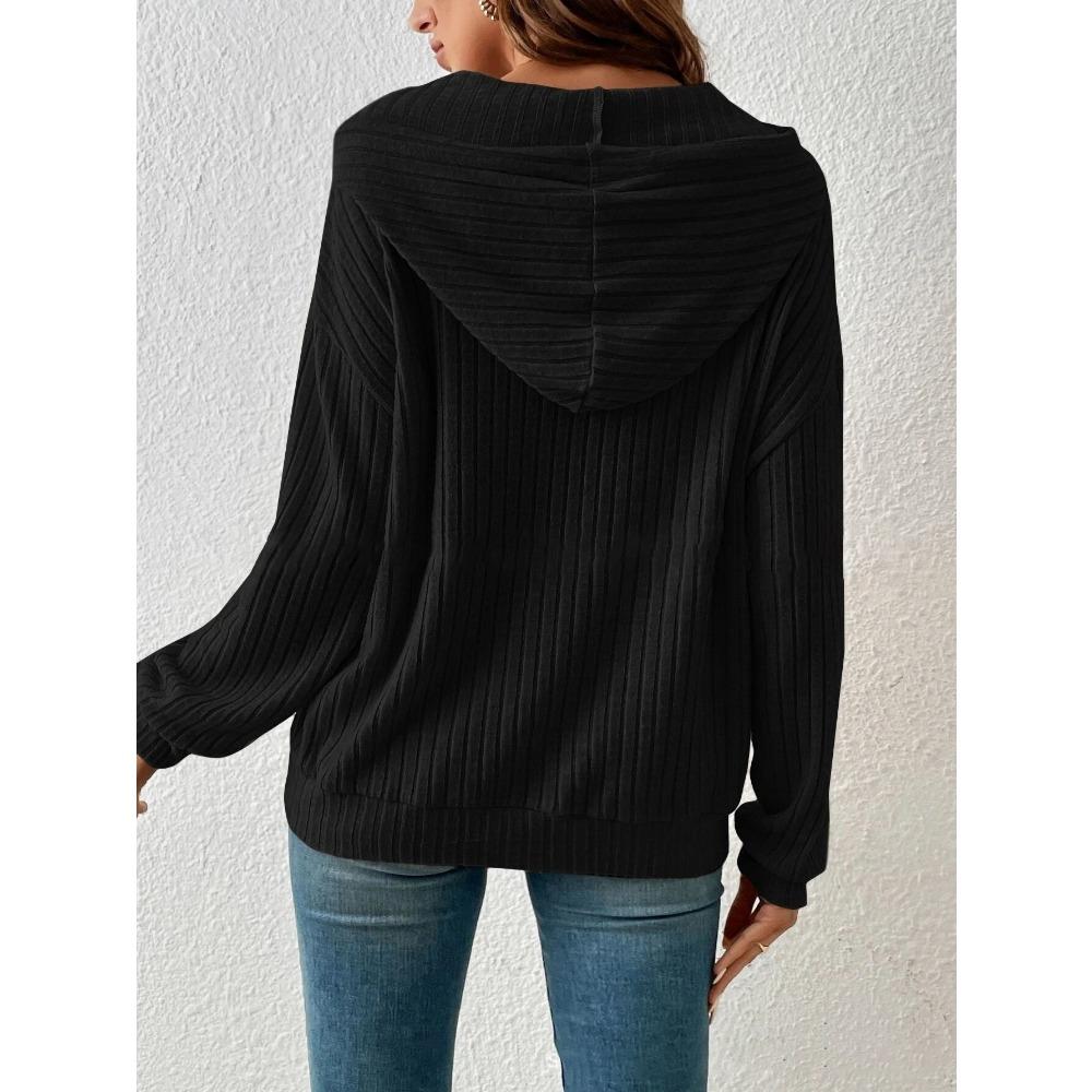 Women's Top Shirt Fall/Winter Long-Sleeve Shirt Knit Pullover Hoodie Pocket Sweatshirt