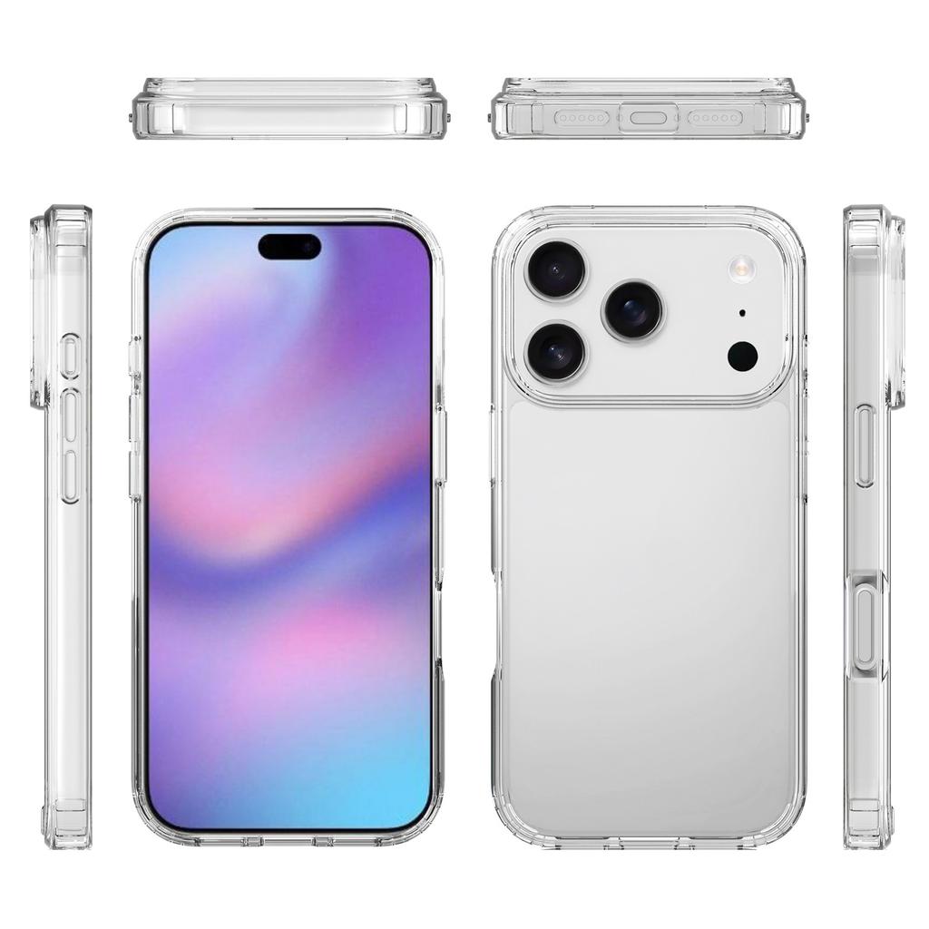 For iPhone 17 Pro Clear Case TPU + Acrylic Shockproof Phone Back Cover
