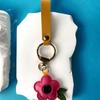 Multi-color Flower Keychain Tassels Flower Bag Pendant Cute PU Leather Key Ring  Couple