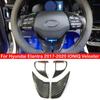 For Hyundai Elantra 2017- IONIQ Veloster Carbon Fiber Look Car Interior Steering Wheel Trim Cover Sticker Button Frame Auto