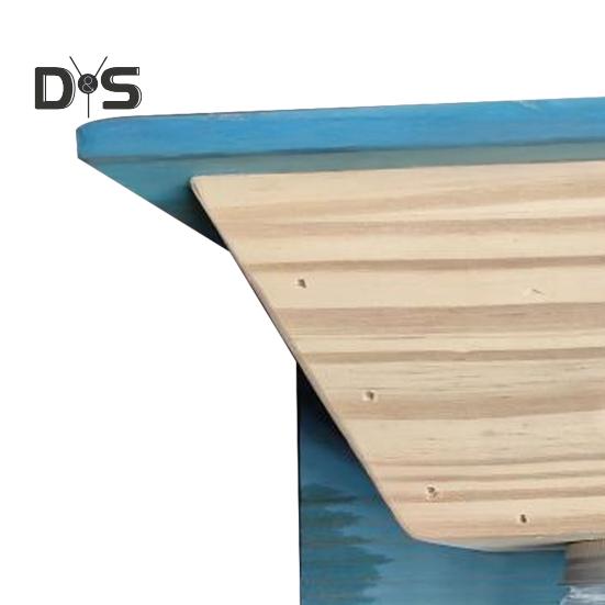 Wood House Carpenter Bee Trap with Clear Bottle Outside Natural Wood Boring Bee Trap Weather-proof Outdoor Hanging Bee Catcher