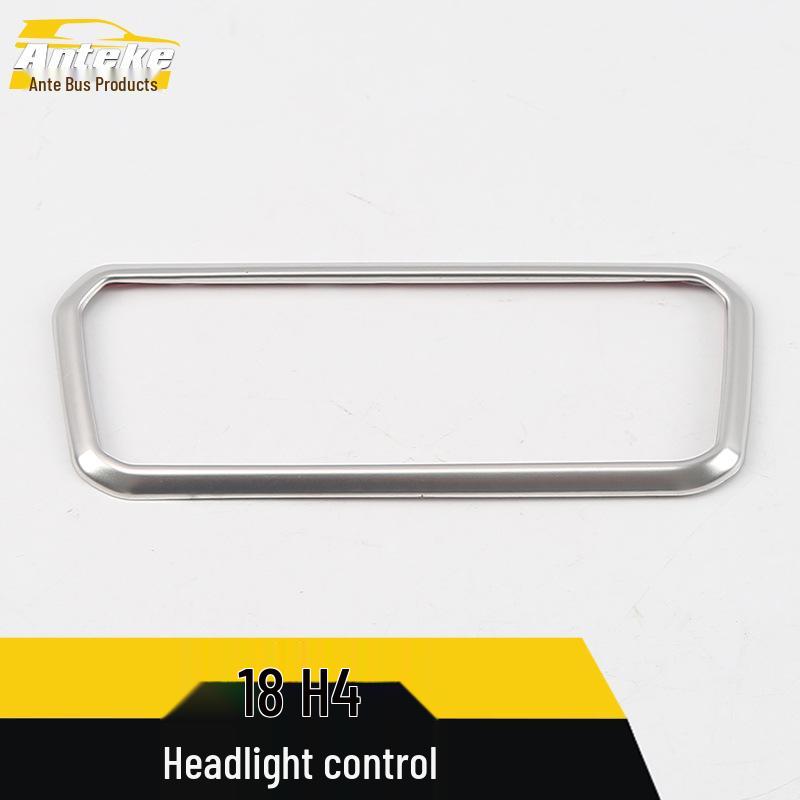 18-Model Compatible H4 Headlight Control Ring & Stainless Steel Adjustment Switch Decorative Patch