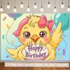 2D Plane, Cute Little Chicken Birthday Banner, Indoor/outdoor Party Decoration, Polyester Fiber