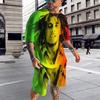 Homens E Mulheres Bob Marley Fato De Treino Impresso 3D, Conjuntos De T-shirt E Shorts Masculinos, Roupas Masculinas, Moda Verão, 2 Peças