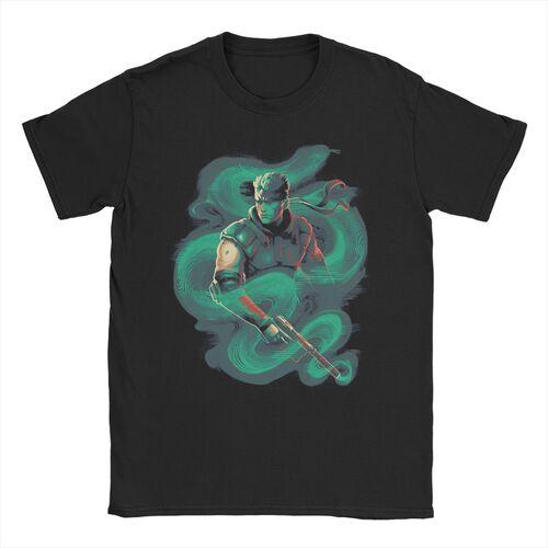 Мужская и женская футболка MGS1 Solid Snake Game, хлопковые топы Metal Gear, забавные футболки с коротким рукавом и круглым вырезом, классические футболки