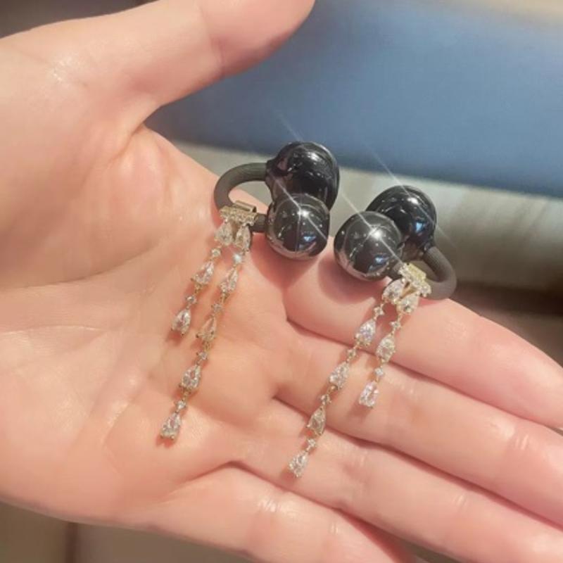 2PCS Shiny Elegant Waterdrop Ear Clip Accessories Universal DIY Decor Parts for Most Earphone Custom Decoration