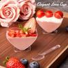 20PCS Heart-Shaped Clear Hard Plastic Transparent Mousse Cups for Dessert Table Ice Cream Serving Cups Party Supplies 7.9x7cm