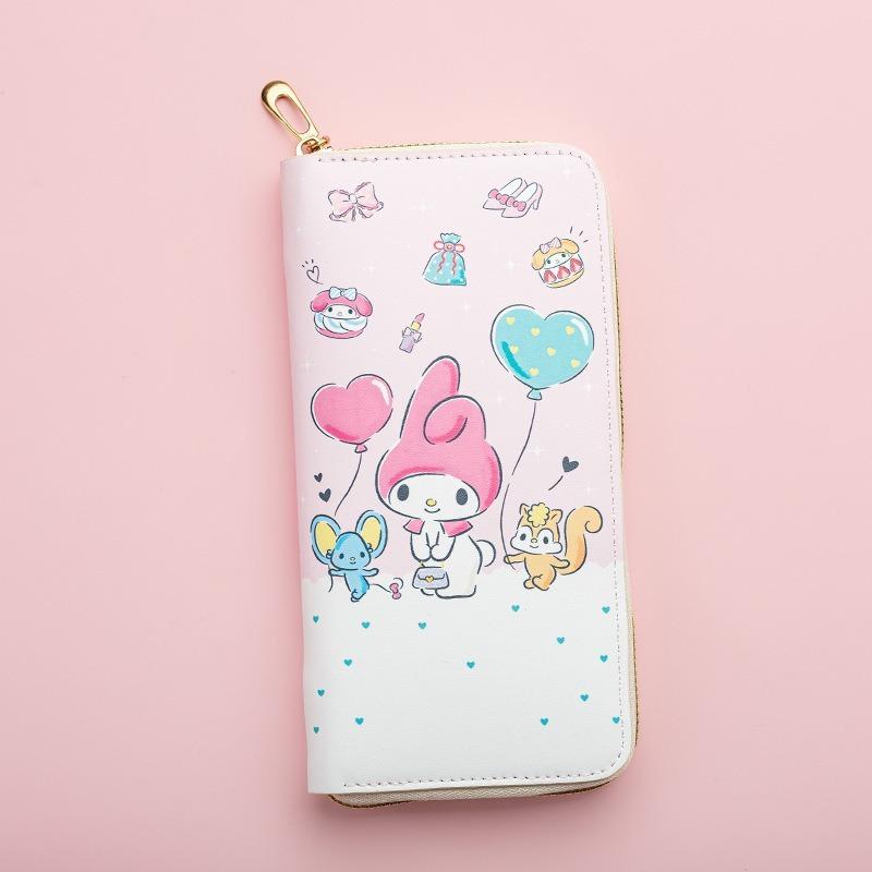 New Fashion Long Wallet Zipper Printing Student Cartoon Zero Card Bag Clutch Bag Waterproof Design Card