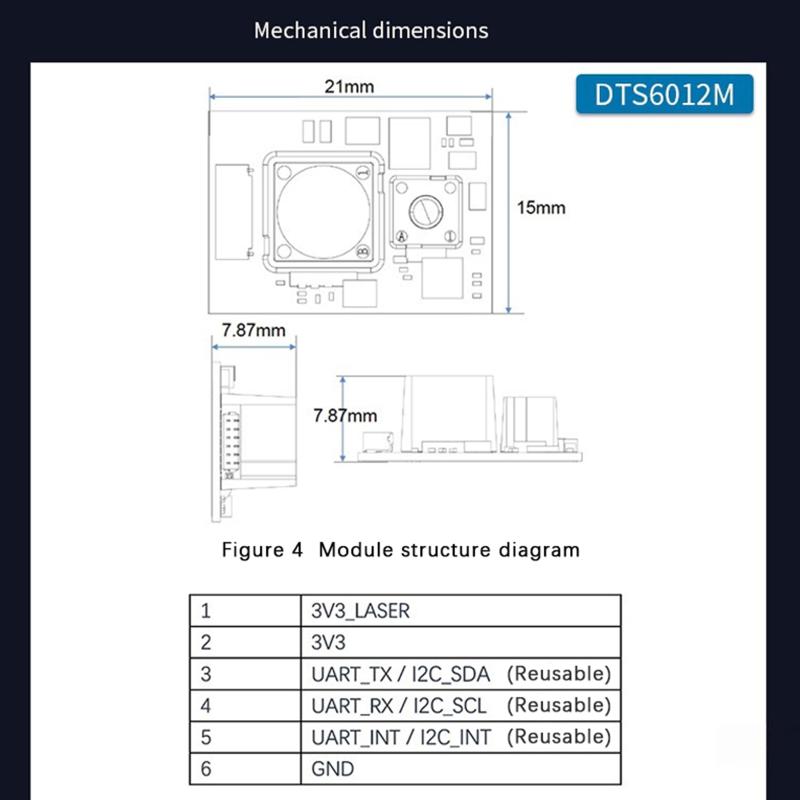 20m Single-Point dToF Laser Distance Sensor Module, Infrared LiDAR Ranging Sensor for Industrial Applications