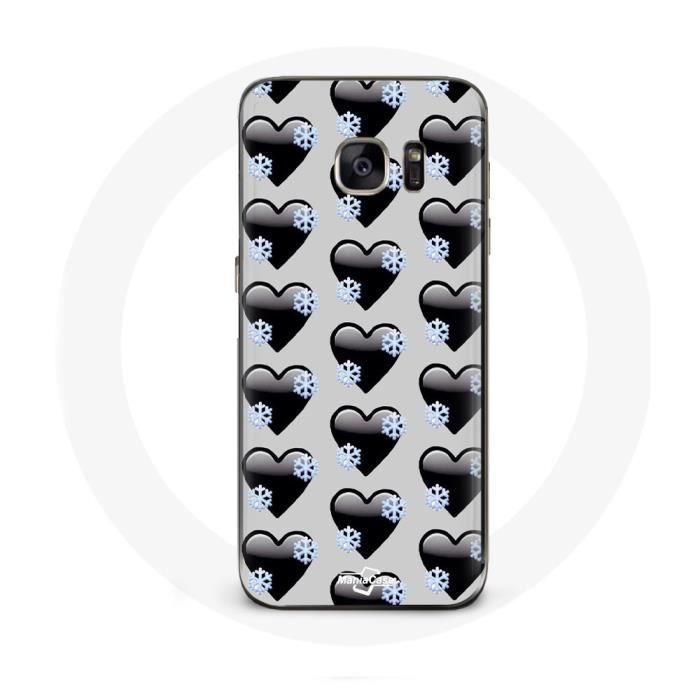 Samsung Galaxy S7 Case Black Hearts Background