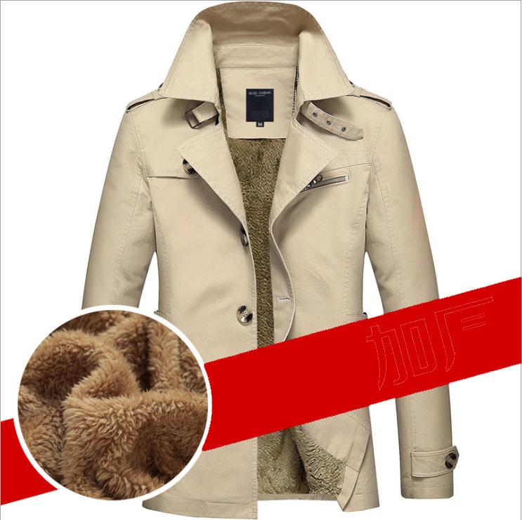 Осенне-зимняя мужская модная повседневная куртка в длинном плаще, хлопковая куртка для стирки